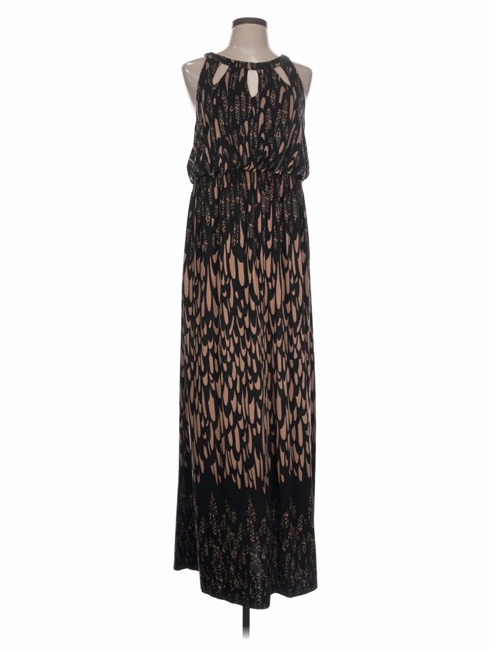Soma Black and Beige Printed Halter Maxi Dress - M